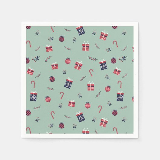 Niedliche Weihnachtsgeschenke Ziermuster Serviette (Vorderseite)