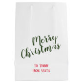 Niedliche Weihnachtsgeschenktasche "Elf Watching" Mittlere Geschenktüte (Rückseite)