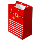 Niedliche Weihnachtsgeschenktasche Mittlere Geschenktüte (Vorderseite Schrägansicht)
