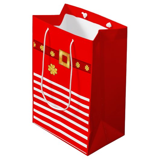 Niedliche Weihnachtsgeschenktasche Mittlere Geschenktüte (Vorderseite Schrägansicht)