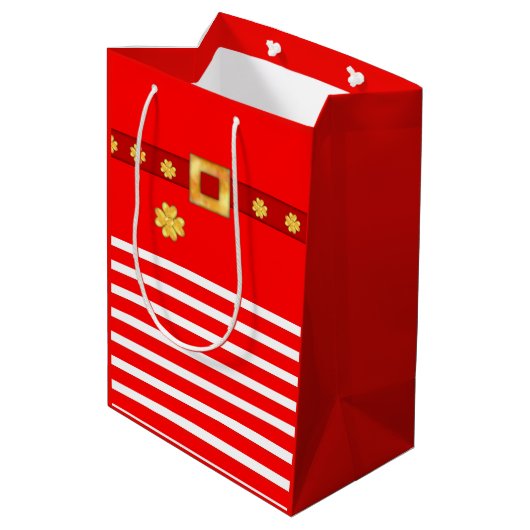 Niedliche Weihnachtsgeschenktasche Mittlere Geschenktüte (Rückseite Schrägansicht)