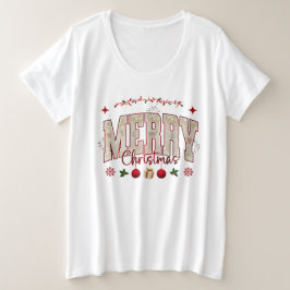 Niedliche Weihnachtsgestaltung Große Größe T-Shirt