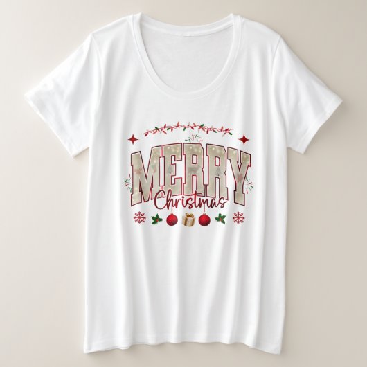 Niedliche Weihnachtsgestaltung Große Größe T-Shirt (Design vorne)