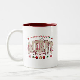 Niedliche Weihnachtsgestaltung Zweifarbige Tasse