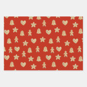 Niedliche Weihnachtsginger-Cookies Geschenkpapier Set (Vorderseite)