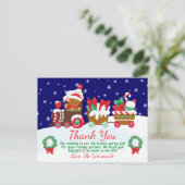 Niedliche Weihnachtsgingerbrotbahn Vielen Dank Postkarte (Stehend Vorderseite)