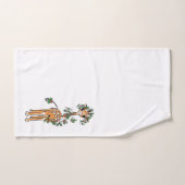 Niedliche WeihnachtsGiraffe Holly Garland Badhandtuch Set (Handtuch)