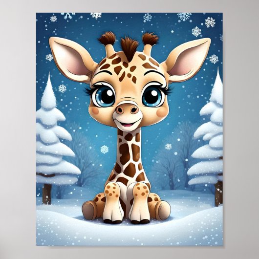 Niedliche WeihnachtsGiraffe OWN ART Lisa-Dawn Desi Poster (Vorne)