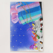 Niedliche Weihnachtsgnomen bringen ein tolles Gesc Puzzle (Vertikal)