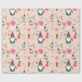 Niedliche Weihnachtsgnomen Geschenkpapier (Flach)