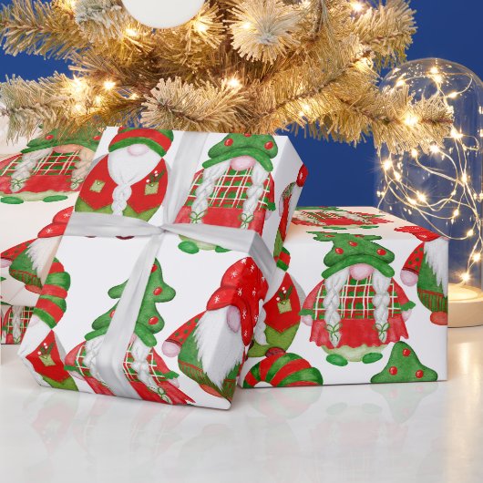 Niedliche Weihnachtsgnomen Geschenkpapier (Feiertage)
