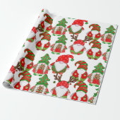 Niedliche Weihnachtsgnomen Geschenkpapier (Ungerollt)