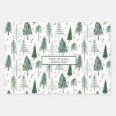 Niedliche Weihnachtsgnomen Light Shine Forest Tree Geschenkpapier Set (Vorderseite 3)