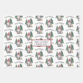 Niedliche Weihnachtsgnomen Light Shine Forest Tree Geschenkpapier Set (Vorderseite)