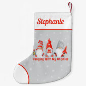 Niedliche Weihnachtsgnomen Personalisiert Kleiner Weihnachtsstrumpf (Rückseite)