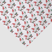 Niedliche Weihnachtsgnomen Pickleball spielen Seidenpapier (Detail)