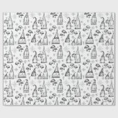 Niedliche Weihnachtsgnomen & Pilze Original Illust Geschenkpapier (Flach)