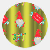 Niedliche Weihnachtsgnomen Runder Aufkleber (Vorderseite)