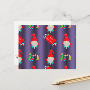 Niedliche Weihnachtsgnomes Blue Postkarte