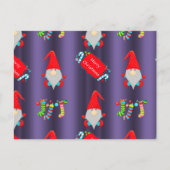 Niedliche Weihnachtsgnomes Blue Postkarte (Vorderseite)
