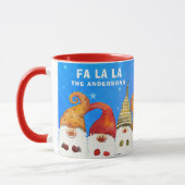 Niedliche Weihnachtsgnomes Fa La La Tasse (Links)