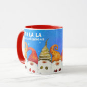 Niedliche Weihnachtsgnomes Fa La La Tasse (Vorderseite Links)