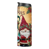 Niedliche Weihnachtsgnomes Frohe Weihnachtsfeier Thermosbecher (Nach rechts gedreht)