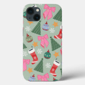Niedliche Weihnachtsgrün Case-Mate iPhone Hülle (Rückseite)