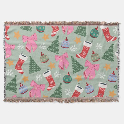 Niedliche Weihnachtsgrün Decke (Vorderseite)