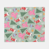 Niedliche Weihnachtsgrün Fleecedecke (Vorderseite (Horizontal))