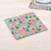 Niedliche Weihnachtsgrün Rechteckiger Pappuntersetzer (angewinkelt)