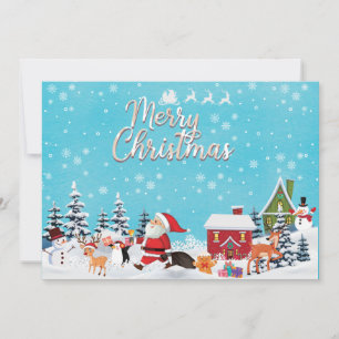 Niedliche Weihnachtsgrüße Familie Kinder Ho Feiertagskarte