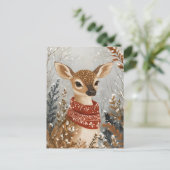 Niedliche Weihnachtsgrüße für Hirsche Postkarte (Stehend Vorderseite)
