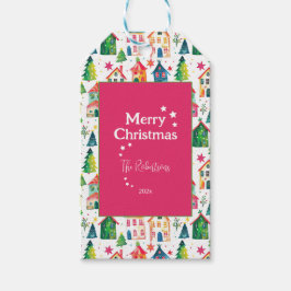 Niedliche Weihnachtshäuser Geschenkanhänger