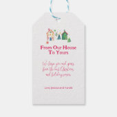 Niedliche Weihnachtshäuser Geschenkanhänger (Rückseite)