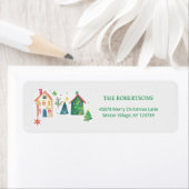 Niedliche Weihnachtshäuser Rücksendeadressen-Aufkl (Insitu)