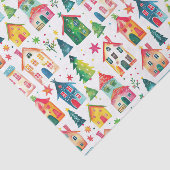 Niedliche Weihnachtshäuser Seidenpapier (Ausschnitt)