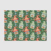 Niedliche Weihnachtshäuser und Candy Canes Seidenpapier (Vorderseite)