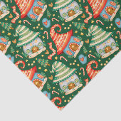 Niedliche Weihnachtshäuser und Candy Canes Seidenpapier (Ausschnitt)