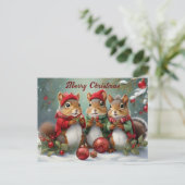 Niedliche Weihnachtshörnchen Charming Postkarte (Stehend Vorderseite)