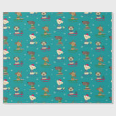 Niedliche Weihnachtshunde auf Sleds Pattern Geschenkpapier (Flach)