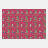 Niedliche Weihnachtshunde Cartoon Pattern Red Blue Geschenkpapier Set (Vorderseite 3)