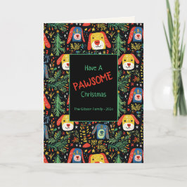 Niedliche Weihnachtshunde Faltkarte Feiertagskarte