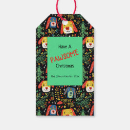 Niedliche Weihnachtshunde Geschenkanhänger