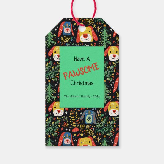 Niedliche Weihnachtshunde Geschenkanhänger (Vorderseite)