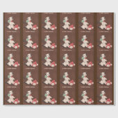 Niedliche Weihnachtshunde Geschenkpapier (Flach)