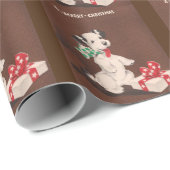 Niedliche Weihnachtshunde Geschenkpapier (Rolleneckpunkt)
