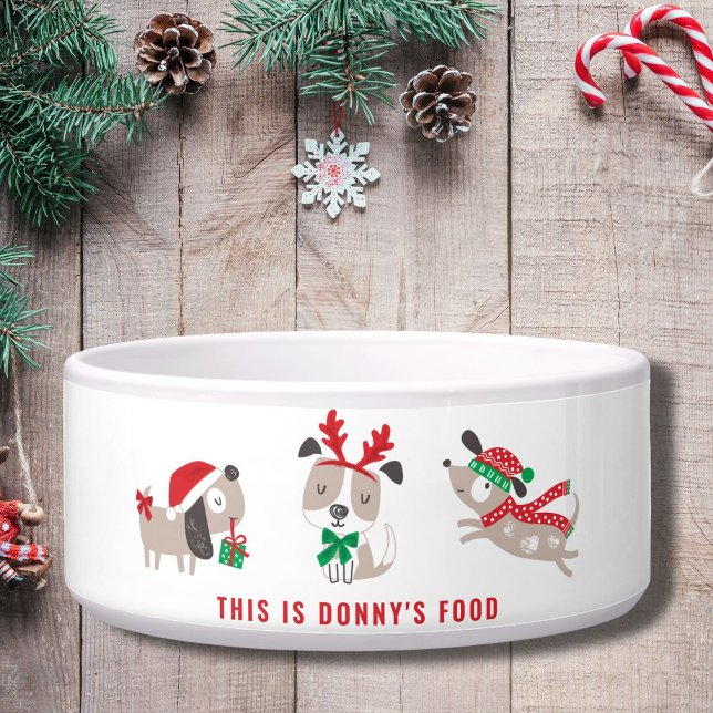 Niedliche Weihnachtshunde mit dem Namen des Hundes Napf (Von Creator hochgeladen)