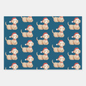 Niedliche Weihnachtshunde Musterurlaub Geschenkpapier Set (Vorderseite)