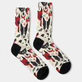 Niedliche Weihnachtshunde Nahtloses Muster Socken (Rechts)